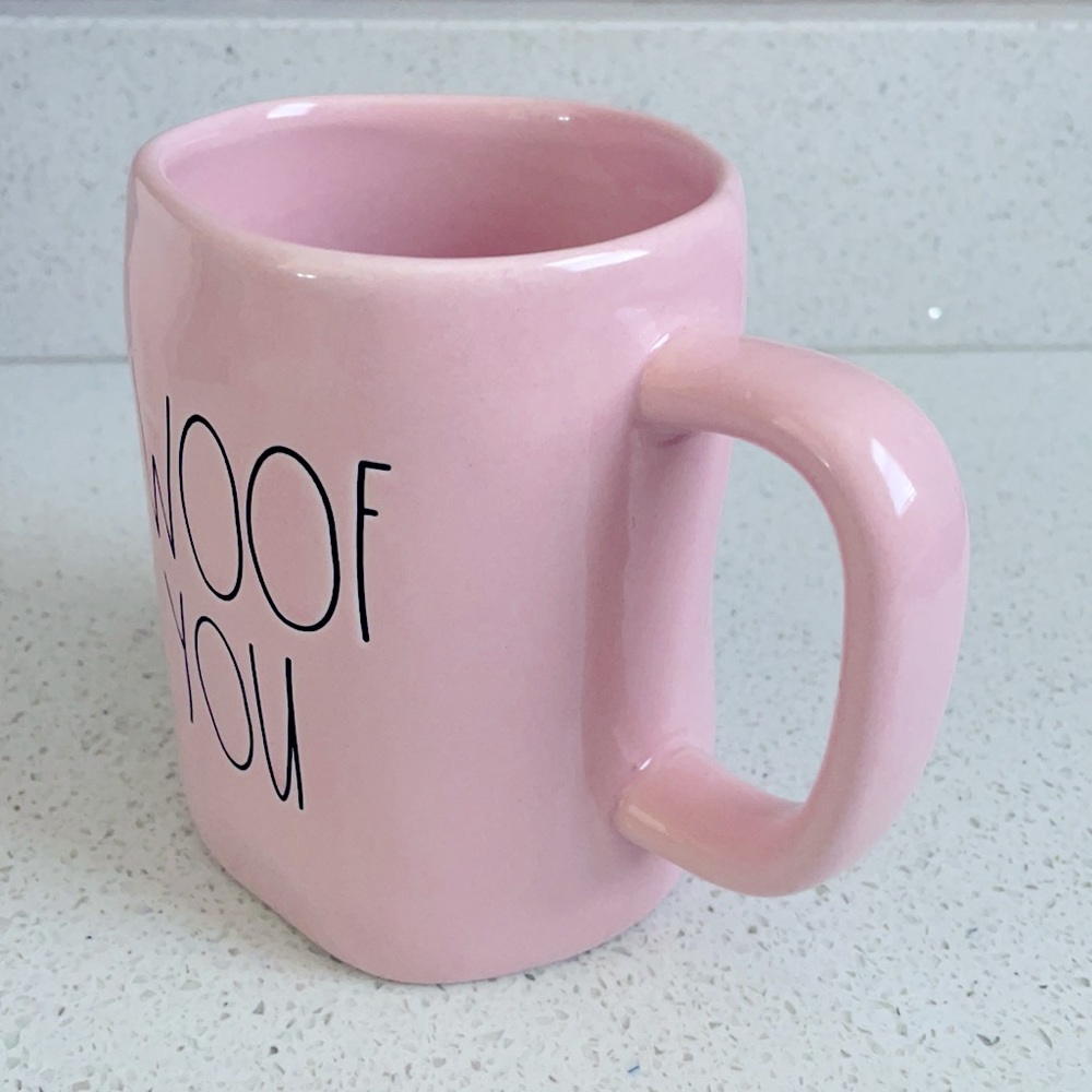 🎀 RAE DUNN I WOOF YOU PINK VALENTINE DOG PERSON COFFEE TEA DECOR MUG - Picture 3 of 4